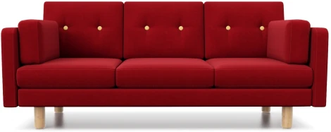 Диван Arsko прямой Ингвар Б велюр красный