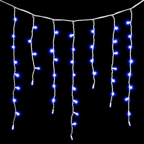 Гирлянда Бахрома 3,2 х 0,9 м Синяя, 168 LED, Белый Провод Каучук, IP65
