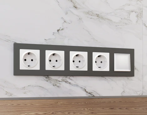 Рамка Ambrella Volt ALFA Techno (Графит Мягкое касание) 1-ая AF220801