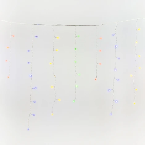 Бахрома светодиодная со статическим свечением, 6м. соединяемая, 200 светодиодов, разноцветный свет Uniel ULD-B6007-200/STK MULTI IP44