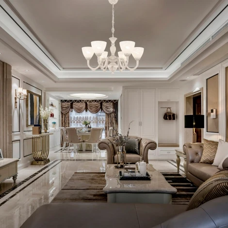 Подвесная люстра Arte Milano AM343837 347837/6 WT+SL (220V, на цепи)