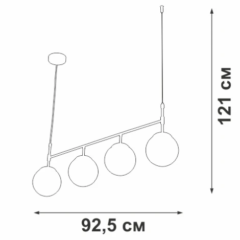 Подвесной светильник V4717-1/4S Vitaluce (220V, на тросе, шар)