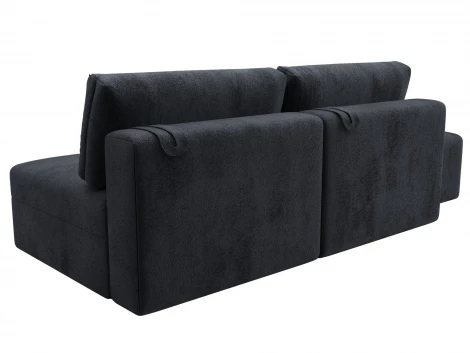 Диван прямой модульный с пуфом Лига-060 НПБ (ЛДСП,Брус,Фанера/Пластик/Велюр/Темно-серый) Лига Диванов 129659