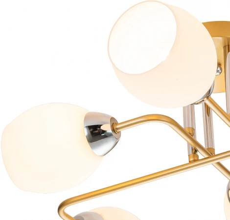 Потолочная люстра на штанге Escada Hope 1132/6P Gold 6x60Вт E27, металл/стекло, золото/серебро