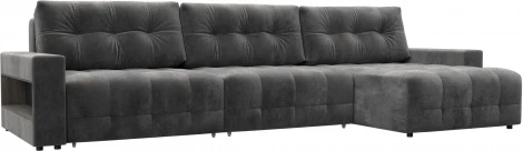 Диван угловой с полками Лига-053 НПБ Лонг Лига Диванов (Велюр) арт.128971