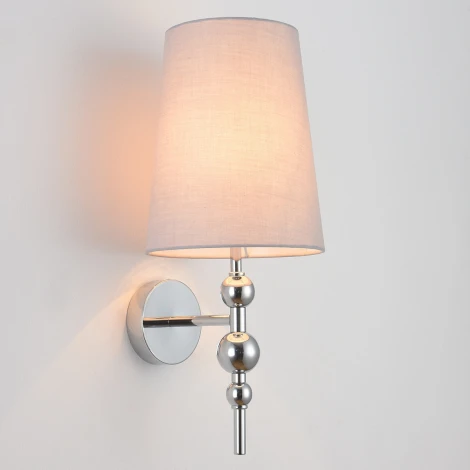 Бра Lumion Ilaria 8437/1W хром/серый металл/текстиль E27 40W 220V