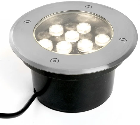 Встиваемый светодиодный свтельник (грунтовый) Feron SP2803 48347 10W, AC 12V, низковольтный, 4000К, металлик, вн.диаметр: 110mm, IP67 (круглые)