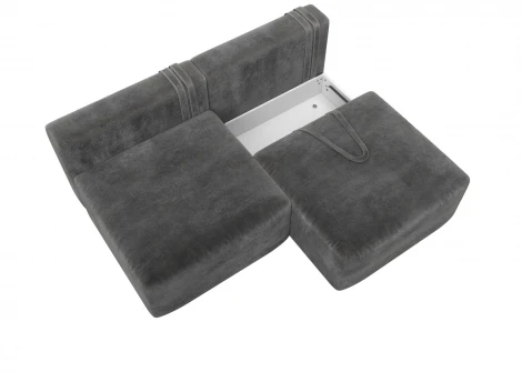 Диван прямой модульный Лига-060 НПБ (ЛДСП,Брус,Фанера/Пластик/Велюр/Серый) Лига Диванов 129458