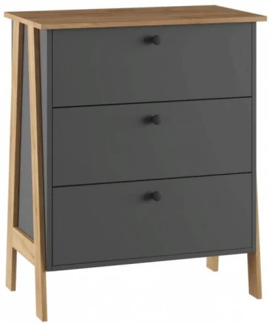 Комод Теодора (Теодора графит / крафт золотой) Woodville арт.587579