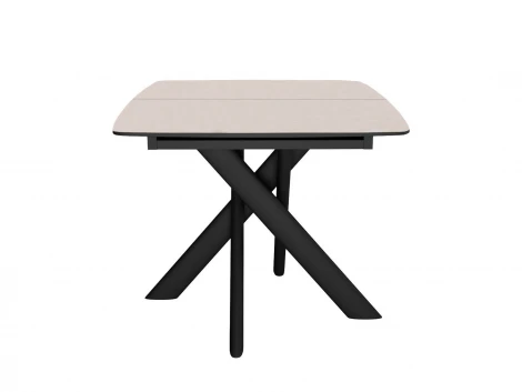 Стол DikLine DKB110, Керамика Krater Perla (бежевый матовый)/подстолье черное/опоры черные 00-00081862