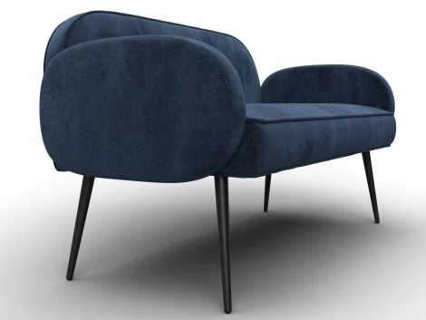 Диван прямой Лига-086 (Фанера/Металл/Велюр/Синий) Лига Диванов 131091