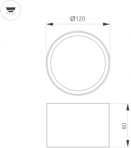 Накладной точечный светильник SP-BISCOTTO-R120-12W Warm3300-MIX (BK, 80 deg, 230V) (Arlight, IP54 Металл) 055010 (LED)