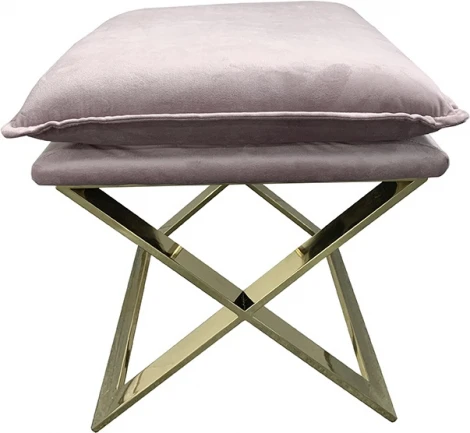 Банкетка велюр розовый/золото 47*45*46см Garda Decor арт.N-OT-188 PI GO