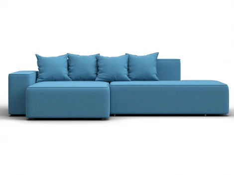 Диван угловой Лига-079 угол левый (ДСП/Пластик/Рогожка/Голубой) Лига Диванов 129814L