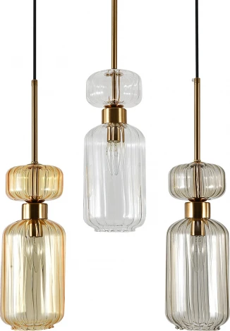 Подвесной светильник Escada Подвесной светильник Escada Gloss 1141/3S BG/CL/AM 3x60 E14, металл/стекло, античная медь (220V, на проводе)