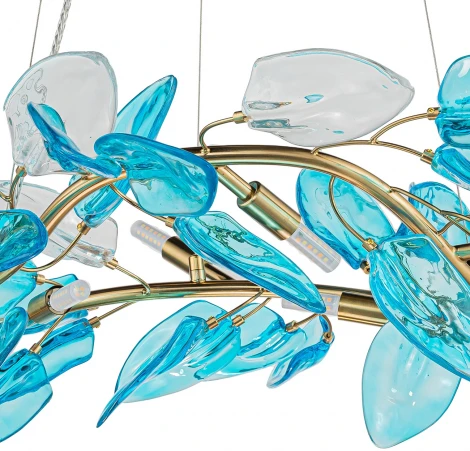 Подвесная люстра 11043/6P Blue Indigo Olivo V000448 (220V, на тросе, листья, ветки)