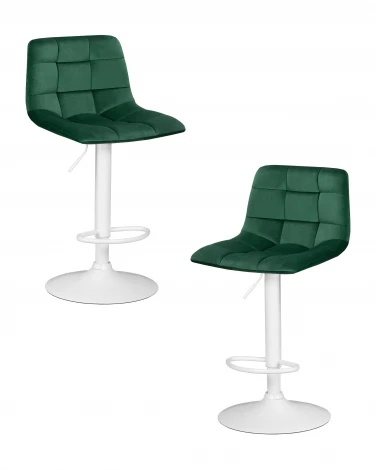 Набор 2 шт стул барный DOBRIN TAILOR WHITE (зеленый велюр (MJ9-88))