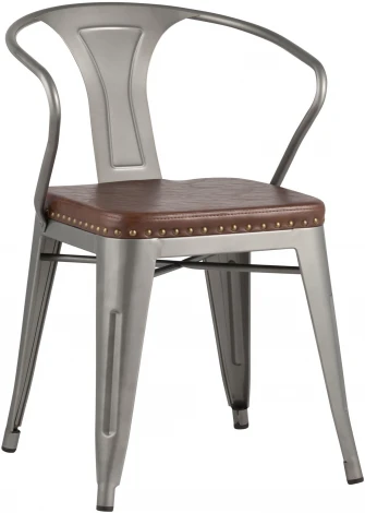 Стул Stool Group TOLIX ARMS SOFT с подлокотниками серебристый УТ000001287