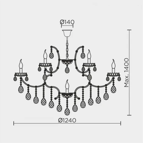 Подвесная люстра хрустальная Modelux ML.7003.25P