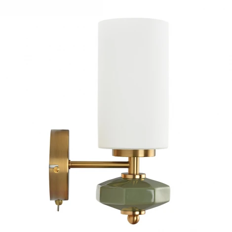 Бра Lumion Mila 8427/1W латунь/белый/зеленый, металл/керамика/стекло E27 60W 220V