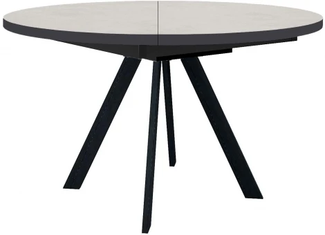 Стол DikLine RD120 хромикс белый, опоры черные