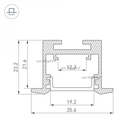 Профиль SL-LINE-3523-F-2500 BLACK (Алюминий) 033738 Arlight SL-LINE