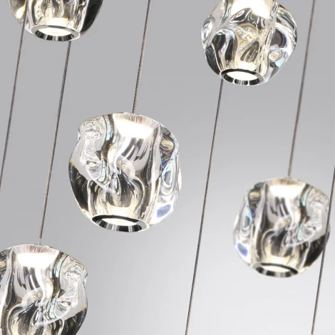 Потолочная каскадная люстра Odeon Light Jemstone 5084/120L хром/прозрачный/металл/акрил LED 120W 4000K 6000Лм (220V, на проводе)