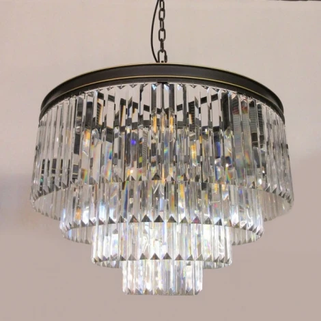 Подвесная люстра ярусная каскадная Citilux Мартин CL332141 (220V, хрусталь, на цепи)