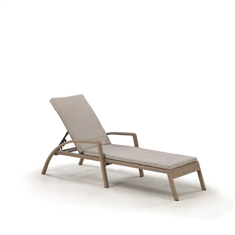 Шезлонг-лежак Afina плетеный A30B2-W56 Light Brown с матрасом