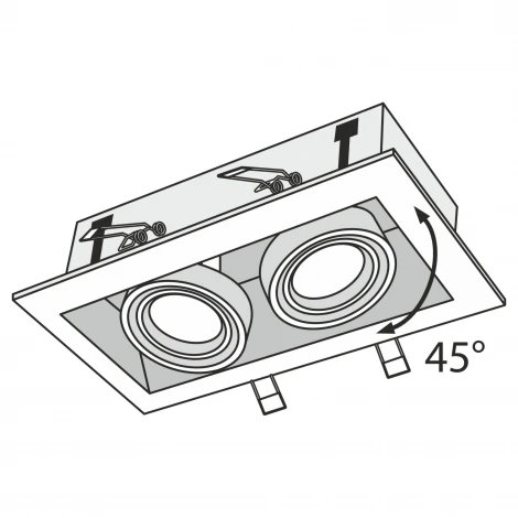 Встраиваемый светильник Metal Modern GU10 2x50Вт Maytoni Technical DL008-2-02-S (220V)