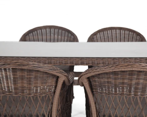 Обеденная группа из искусственного ротанга на 6 персоны, цвет коричневый 4SIS Амароне AmC6T-7-SET brown