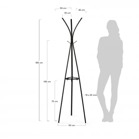 Вешалка Stearn металлическая черная La Forma (ex Julia Grup) арт.069067