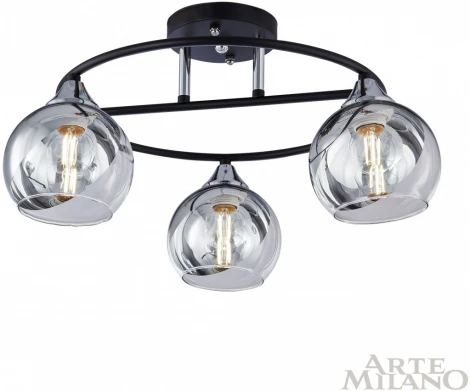 Потолочная люстра на штанге Arte Milano AMALFI 322403/3 BK+CR (220V, шар)