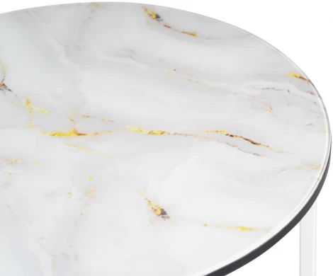 Журнальный стол Манеттия стекло мрамор золото / белый 507422 Woodville