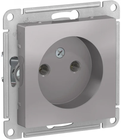 Розетка встраиваемая без заземления (алюминий) Systeme Electric AtlasDesign ATN000341