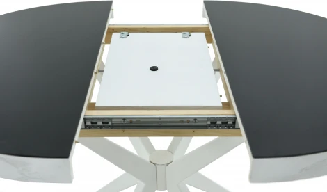 Стол Аврора Оскар D950 Glass, Белый, Стекло Чёрное