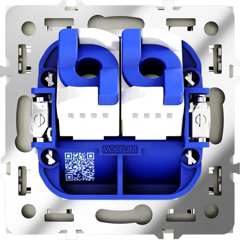 Розетка двойная Ethernet RJ-45 (шелк) Voltum S70 VLS060204