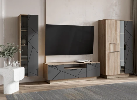 Шкаф Woodville Диамо (ЛДСП,МДФ,Стекло) 546005