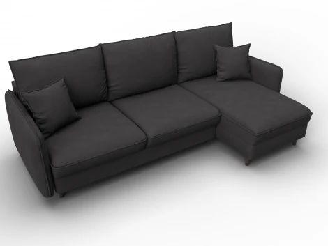 Диван угловой Лига-064 НПБ угол универсальный (ДСП/Дерево/Замша/Коричневый) Лига Диванов 129637