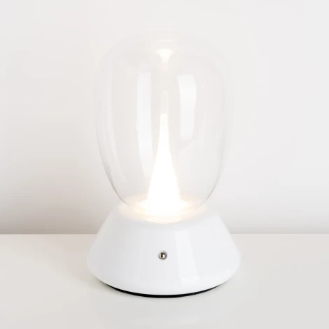 Настольная лампа диммируемая 10W 3000K прозрачный/белый Lightstar Uovo III 807906