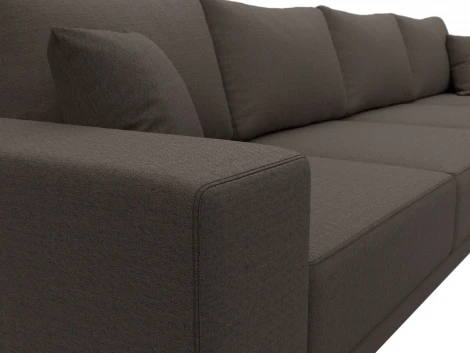 Диван прямой Льюес Лонг (Коричневый/Рогожка) Лига Диванов арт.124252