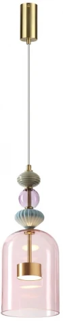 Подвесной светильник каскадный Odeon Light Palleta LED 5045/12L античн.бронза/розовый/металл/стекло/керамика 12W 4000К 1400Лм (220V, на проводе)