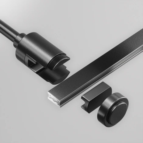 Крепление настенное Wall одинарное удлиненное Flarity черный Maytoni Accessories for tracks Flarity TRA155CW-SL1-B (24V)