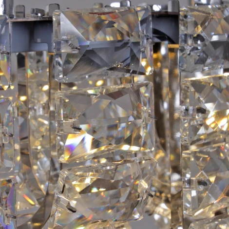 Подвесная люстра светодиодная с регулировкой цветовой температуры Reluce 33051-0.4-400+600 CR (220V, хрусталь, на тросе)