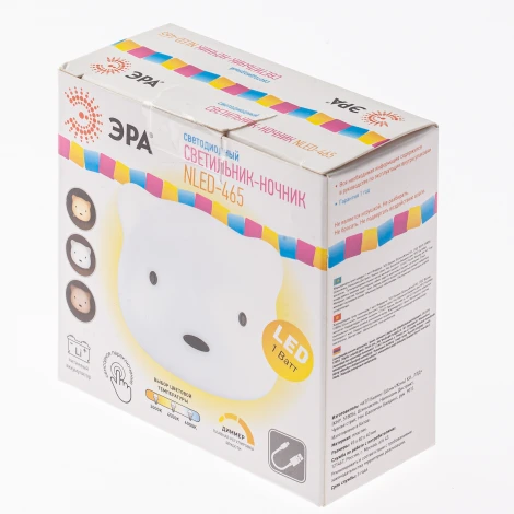Ночник светодиодный с выключателем регулировкой цветовой температуры и яркости зарядка от USB ЭРА NLED-465-1W-W