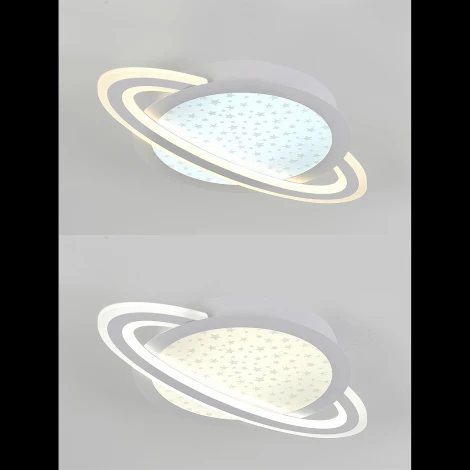 Потолочная люстра светодиодная Natali Kovaltseva Planet INNOVATION STYLE 83130 с пультом ДУ, моб. приложением 120W, белый, LED (регулировка яркости, 220V, круглые, звезды)