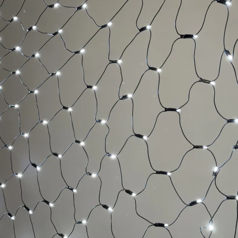 Светодиодная сеть с колпачком 2 x 3 м белая 220В, 384 LED, провод черный ПВХ, IP65 Laitcom NTL384CAP-11-2W