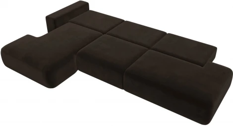 Диван угловой Лига-036 НПБ Модерн Лонг левый угол (Коричневый/Микровельвет) Лига Диванов арт.121417L