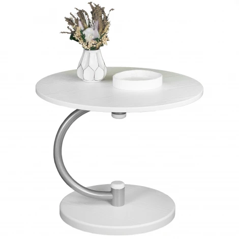 Стол журнальный Дуэт 13 металлик/белый Mebelik 009405