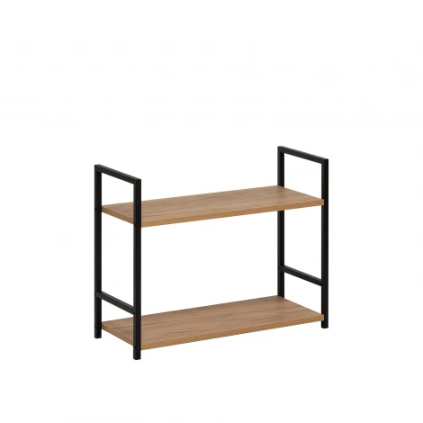 Стеллаж Leset Стилвуд 22 широкий, 2 полки 4687207095761 Металл, Черный